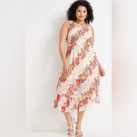 NWT Maurice’s Plus Size Aster Floral Off The Shoulder Midi Dress - Picture 2 of 9